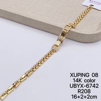 Bracelet Xuping Jewelry, plaqué or 14 carats, alliage de cuivre, chaîne et maillons en CZ synthétique, bracelet unisexe