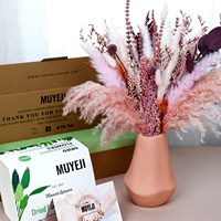 70pcs Bunga Alami Rumput Pampas Lavender Bunny Tails Kering Mengembang Rustic Dekorasi Meja Pernikahan Dalam Ruangan Buket