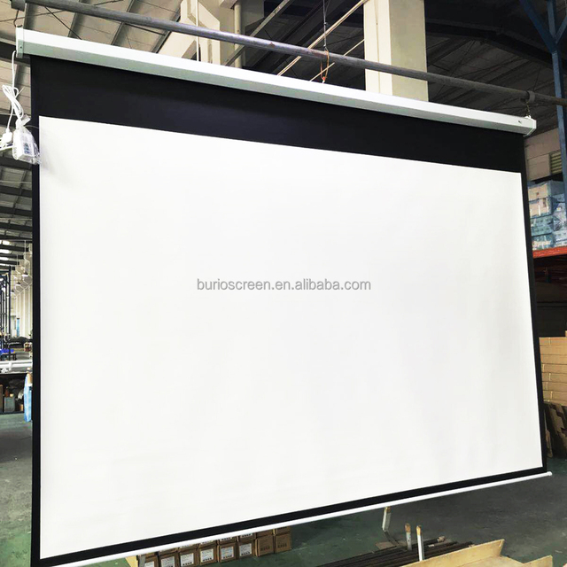 High Quality Large Size 16:9 Electric Projector Screen 4K Resolution Tubular Motor & RF Remote Control for Home Theater