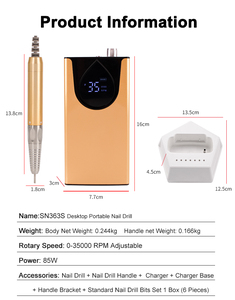 2026 New Arrival Misbeauty Brushless Motor Wireless Portable 35000 RPM Pro Electric Acrylic <strong>Nail</strong> Efile <strong>Drill</strong> Grinder <strong>Machine</strong> - Product Image 4