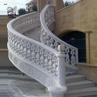 Balustrade en marbre blanc sculptée à la main, style occidental, décoration de villa de haute qualité BLVE, en pierre naturelle.