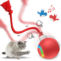 Juguete de Pelota para Gatos con Activación por Movimiento, Pelota Inteligente con Sonido de Pájaro Simulado, Recargable por USB, Juguete Interactivo