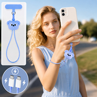 Cable de Carga Rápida USB Tipo C de 60W, Diseño Koala, Correa de Muñeca, Cordón para Teléfono, Antipérdida, Cable de Datos Portátil para Chicas