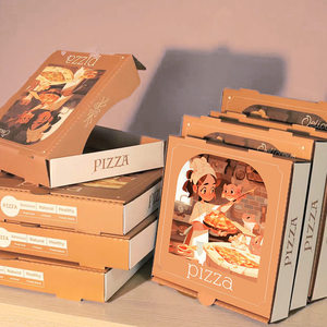 9 inch 12 inch 14 inch tái chế các tông màu trắng Giấy gợn sóng hộp bánh Pizza bán buôn cho nhà hàng giao hàng với logo tùy - Product Image 5