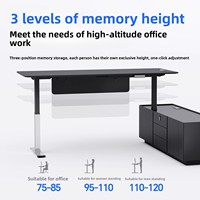 Chef de bureau intelligent Chef de direction Table électrique réglable en forme de L Bureau assis debout Pieds en acier inoxydable