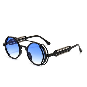 PC Clear Frame Sunglasses Punk Double Bridge Retro European American Style Double <b>Spring</b> <b>Hinges</b> Fashionable Polycarbonate - Product Image 5
