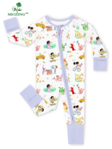 Tutine Miozing per Neonata con Stampa Dinosauro, in Bambù e Spandex, per Tutte le Stagioni, con Cerniera a Doppio Senso, Ecologiche e Traspiranti - Disponibili - Product Image 2