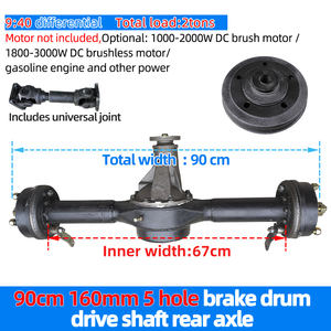 Eje Trasero para Triciclo Eléctrico <span class=keywords><strong>de</strong></span> 90 cm, Capacidad <span class=keywords><strong>de</strong></span> Carga <span class=keywords><strong>de</strong></span> <span class=keywords><strong>2</strong></span> <span class=keywords><strong>Toneladas</strong></span>, Tambor <span class=keywords><strong>de</strong></span> Freno <span class=keywords><strong>de</strong></span> 160 mm, <span class=keywords><strong>Diferencial</strong></span> Mecánico, Relación 9:40, Piezas <span class=keywords><strong>de</strong></span> Baja Velocidad - Product Image 2