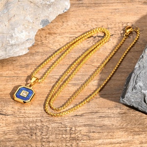 Pendentifs géométriques carrés vierges polis à haute brillance, non-ternissables, pour la vente en gros de bijoux et cadeaux - Product Image 4