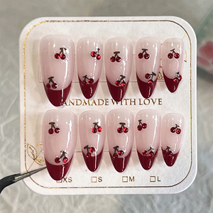 Hochwertige Dicke Acryl 10 Stück Handbemalte Aufklebenägel Handgefertigte Künstliche Nägel Quadratische Nagelkunst Salon Individuelles Design Einfach Anzubringen - Product Image 4