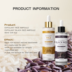 Custom Logo Plant Extract Gezichtsserum Zachte Exfoliërende Zwarte Rijstschil Serum Zwart En Wit Exfoliant Rijstampul - Product Image 6