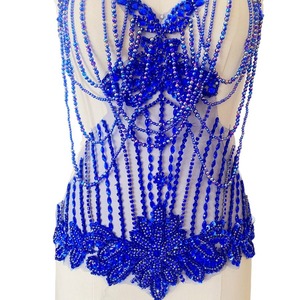 Apliques de Encaje con Pedrería Acrílica Hechos a Mano, Decoración con Cuentas, Parches <span class=keywords><strong>para</strong></span> Vestidos y Accesorios de Ropa - Product Image 4