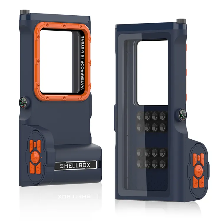 Shellbox manufacturer new ip68 15 meters waterproof diving case for diving with built-in screen protector and lanyard