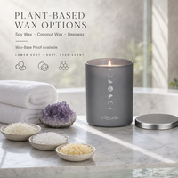 Relaxlines Vente en gros OEM/ODM Bougies en verre givré de 8 oz, 10 oz, 14 oz avec couvercle en métal et emballage en boîte personnalisé pour la décoration de la maison