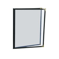 Porte-menus 8,5 x 11 pouces pour restaurant - Lot de 2 porte-menus 2 pages 4 vues en similicuir premium transparent pour café et dossier de livres