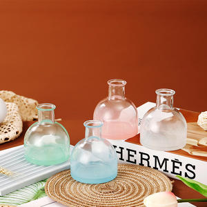 Botella Difusora de Aceite de Vidrio Redonda Esmerilada Degradada <span class=keywords><strong>Rosa</strong></span> Azul Verde de 100ml Personalizada con Tapa de Tapón, ¡Venta Caliente! - Product Image 3