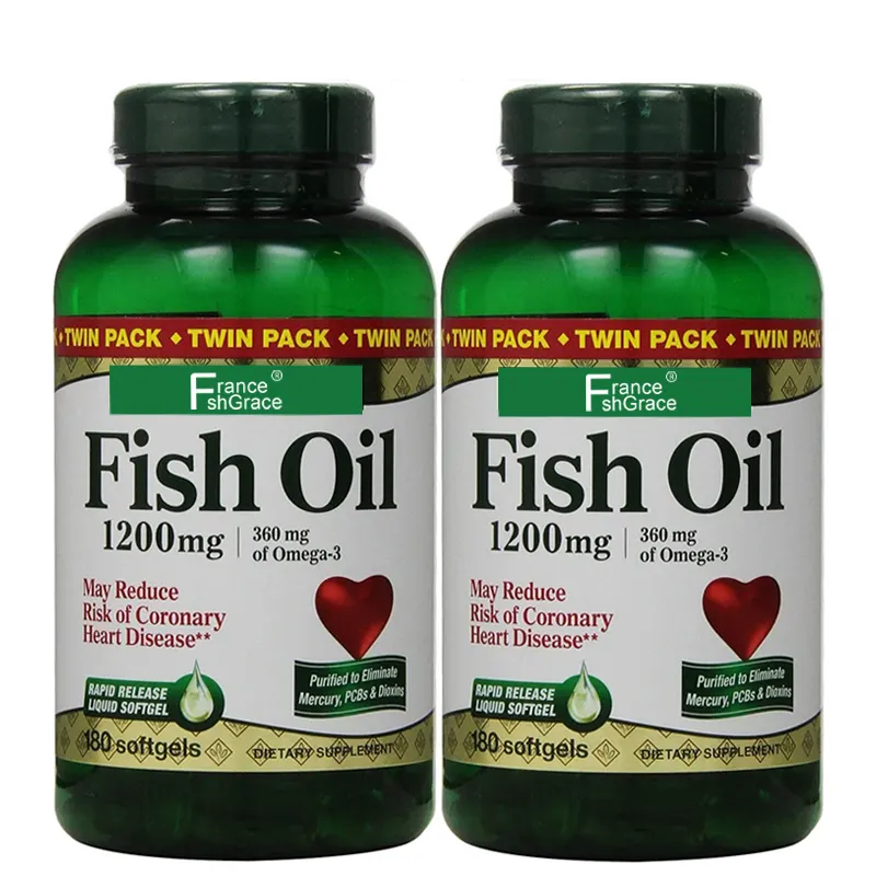 Fabricant de compléments alimentaires pour la santé du cœur Capsules d'huile de poisson oméga-3 gélules d'huile de poisson halal Epa Dha