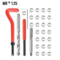 Kit de Reparación de Automóviles, Kit de Instalación de Tornillos de Acero HSS M8 M10 M12 M14, Kit de Herramientas Manuales, Estuche Rígido, OEM