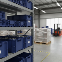 Contenitore per Alimenti in Plastica PP Ecologico ad Alta Capacità Serie R-KLT 6415 VDA per Contenitori e Scatole da Garage