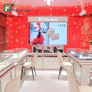 Mostrador de Joyería de Madera de Lujo, Vitrina de Vidrio con Iluminación LED, Muebles Modernos de Alta Gama para Tiendas de Joyería - Product Image 4