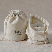 Sac en lin à cordon de serrage avec logo personnalisé, fond rond, pochette cylindrique 3D pour emballage cadeau et rangement