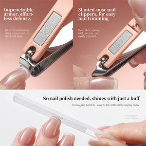 Cortaúñas Profesional 4 <span class=keywords><strong>en</strong></span> 1, Cortaúñas de Punta Inclinada + Lima de Uñas con Cuchilla Curva <span class=keywords><strong>en</strong></span> Estuche Transparente para el Cuidado de las Uñas de los Dedos de las Manos y los Pies - Product Image 2