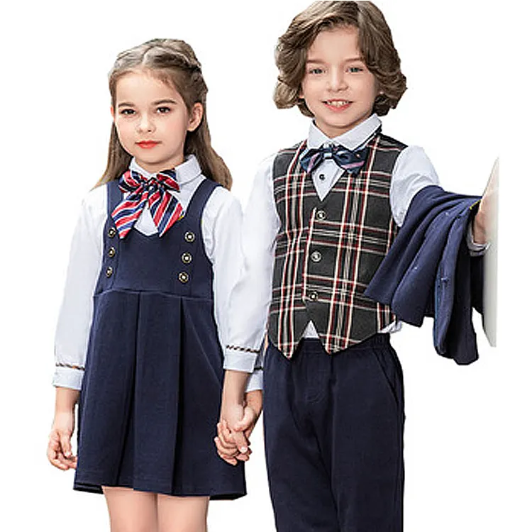 Chaleco azul marino uniforme escolar internacional