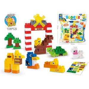 Kinder pädagogisches Lernen 108pcs bunte Plastik karikatur Tierwelt Paradies Montage DIY Baustein-Sets - Product Image 3