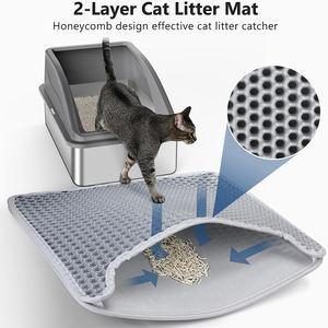 Edelstahl-Katzen toilette für große Katzen Extra große Katzen toilette aus Metall mit Deckel leckage, nicht klebrig, einschl ießlich Katzen matten streu schaufel - Product Image 5
