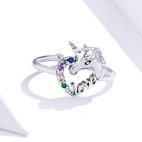 Licorne s925 bague en argent sterling dames mode Européen et Américain bijoux bricolage bague en argent sterling SCR644