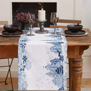 Runner Decorativo in Lino Personalizzabile 2023, Stampa <span class=keywords><strong>Digitale</strong></span> a Sublimazione, Rettangolare con Bordo in Pizzo per Uso Domestico - Product Image 2