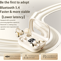 Écouteurs hybrides sans fil à double clip d'oreille de qualité supérieure, 2 paires, pour casques 5.4, affichage numérique, légers