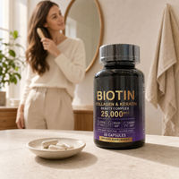 25 000 mcg Biotine Collagène Kératine Complexe de Beauté en Capsules 60 Capsules Marque Privée OEM ODM