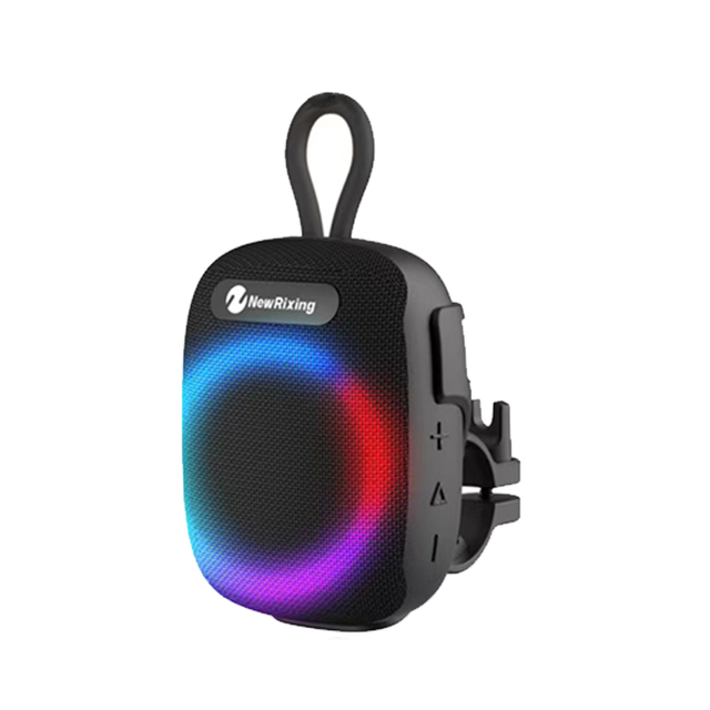 NR195 RGB light Waterproof Bicycle Speaker Mini Wireless BT Speakers belt hook Suitable for Mountain Bag Clip anti-drop silicone