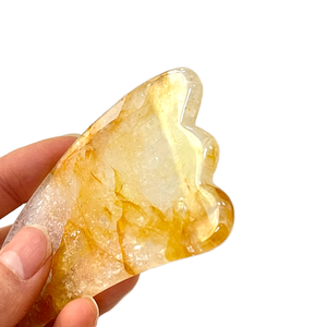 Hochwertiges natürliches Citrin Gua Sha Gelb Quarz Guasha Gesichts werkzeug für Facelift ing Gesichts <span class=keywords><strong>massage</strong></span> gerät für Spa - Product Image 5