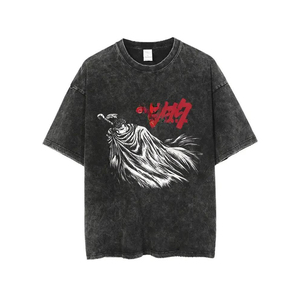 T-Shirt con Grafica <span class=keywords><strong>Anime</strong></span> per <span class=keywords><strong>Coppie</strong></span>, Magliette Vintage Lavate con Stampa Cartoon Personalizzata 2D Manga per Uomo e Donna - Product Image 4