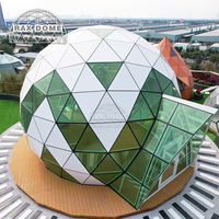 8m 9m 10m dôme en verre maison préfabriquée avec porte en verre triangulaire pour l'hôtel et l'exposition