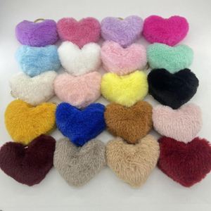 Faux Fur Keychain Fluffy Plush Heart Bag <b>Charm</b> Purse Handbag Pendant <b>Keyring</b> for Women - Product Image 4