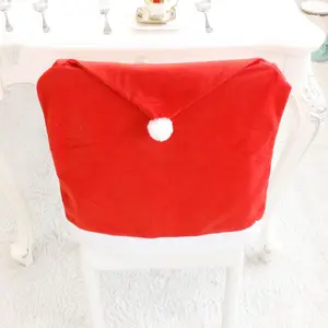 Venta al por mayor de fundas para sillas de Navidad, decoración de mesa, gorro de Navidad