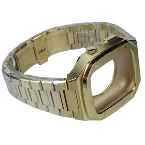 苹果手表高耐用金属表壳豪华全金属保护盖表壳，带蝴蝶扣