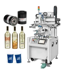 DX-SP400 mesin cetak layar botol multiwarna Servo penuh dengan Sensor pemosisian warna cangkir Printer layar sutra dengan PLC