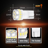 JC T10 Bombilla Led 194 Bombilla Led W5W Coche Led W5W Luz Lampada 12 Voltios 12-24 Voltios Sin Polaridad Lámpara de maletero Auto parte