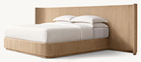 Lit en bois massif moderne pour villa de luxe, ensemble de meubles d'intérieur confortable pour appartement, lit double