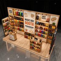 Stand d'exposition portable Magic Box à montage sans outils pour salons professionnels, événements et stands de vente de snacks