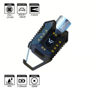 مصباح يدوي قابل لإعادة الشحن WARSUN G3 للاستخدام الخارجي بقوة 800 لومن، مقاوم للماء IPX5، مصدر ضوء <span class=keywords><strong>LED</strong></span> محمول مع مغناطيس وحلقة مفاتيح وإضاءة جانبية، مصباح صغير كهدية - Product Image 4