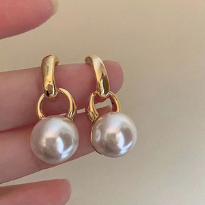 22082DIY Accessoires en perles Argent 925 Boucles d'oreilles pendantes avec perles rondes de 9-13 mm Plateau vide Bijoux en argent tendance - Product Image 1