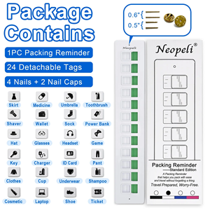 Travel Packing List Reminder 24 Adjustable Sliders Portable Reminder Tool for Luggage Airplane <b>Flight</b> Waterproof and Durable - Product Image 2