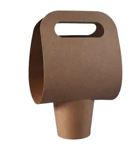 Disposable 1 Cup Packing Kraft Paper Portable Takeaway Cup Holder Coffee Milk Tea Packing Cup Holder Shelf