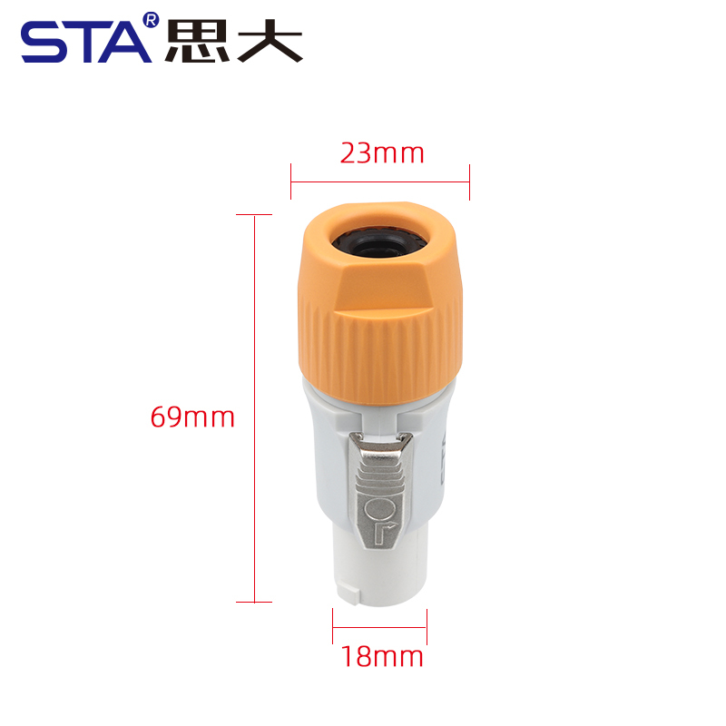 Right Fool-proof Straight Male Plug