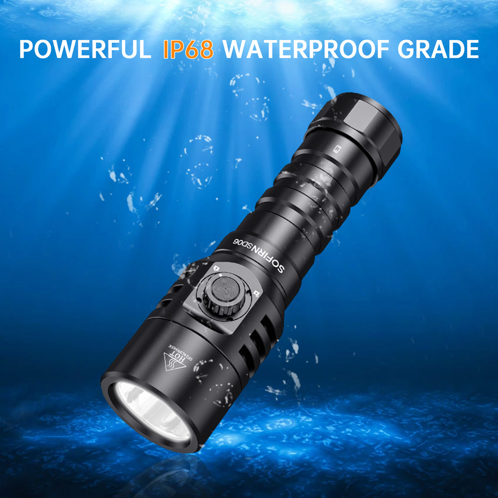 Sofirn SD06ダイビングライト 懐中電灯 水中ライト 3200ルーメン Sofirn SD06 ダイビングライト 3200ルーメン 水深100m対応 水中ライト